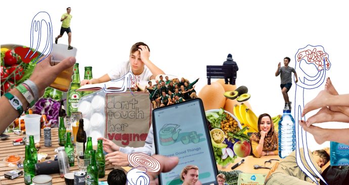 CollageSurvivalGuideGezondheidSportDepressieEtenHuisarts_SonjaSchravesande
