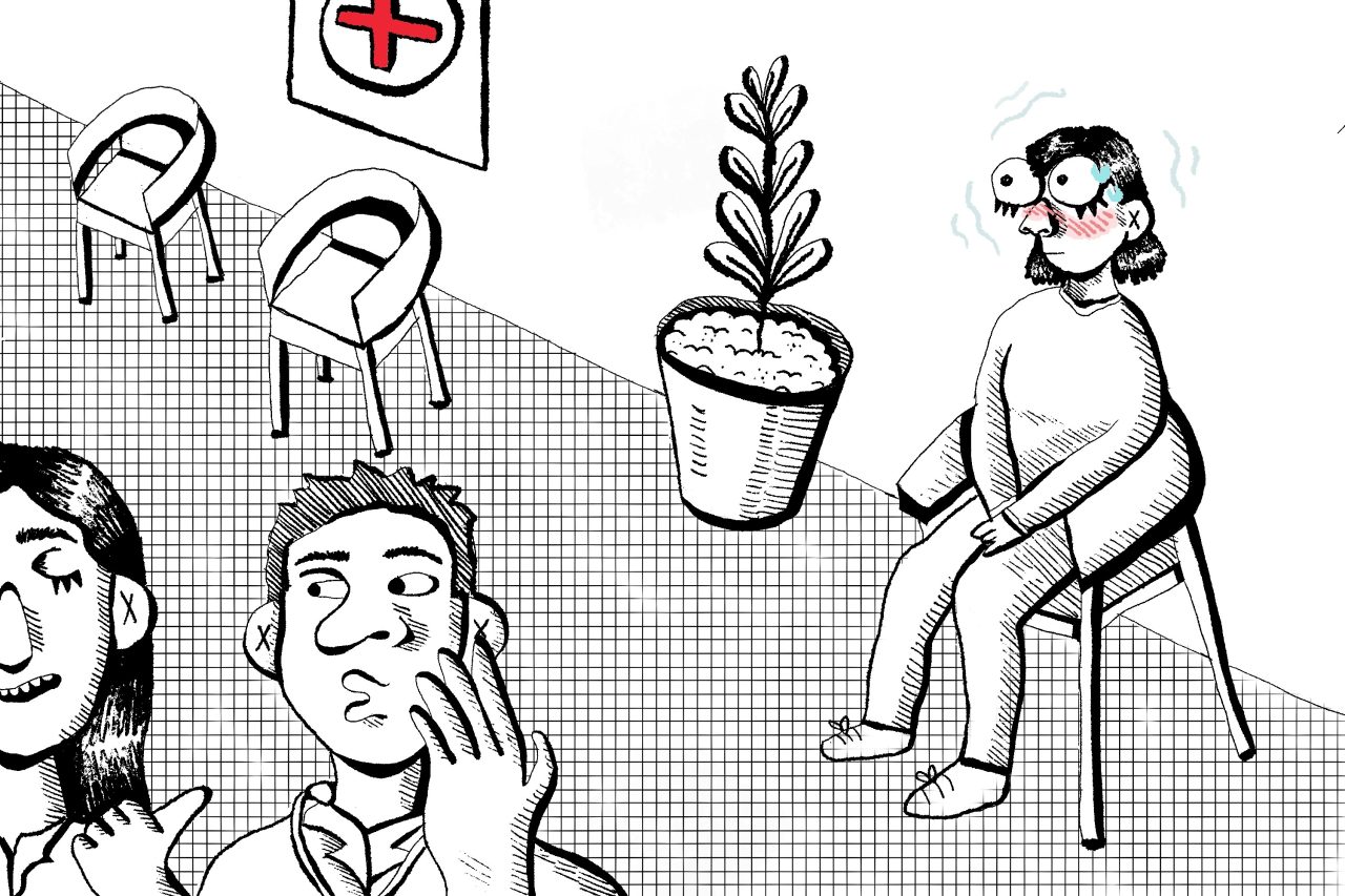 geneeskundestudent_huisarts_kralingen_schaamte_medestudents_praktijk_illu2025_eva gombar-krishnan