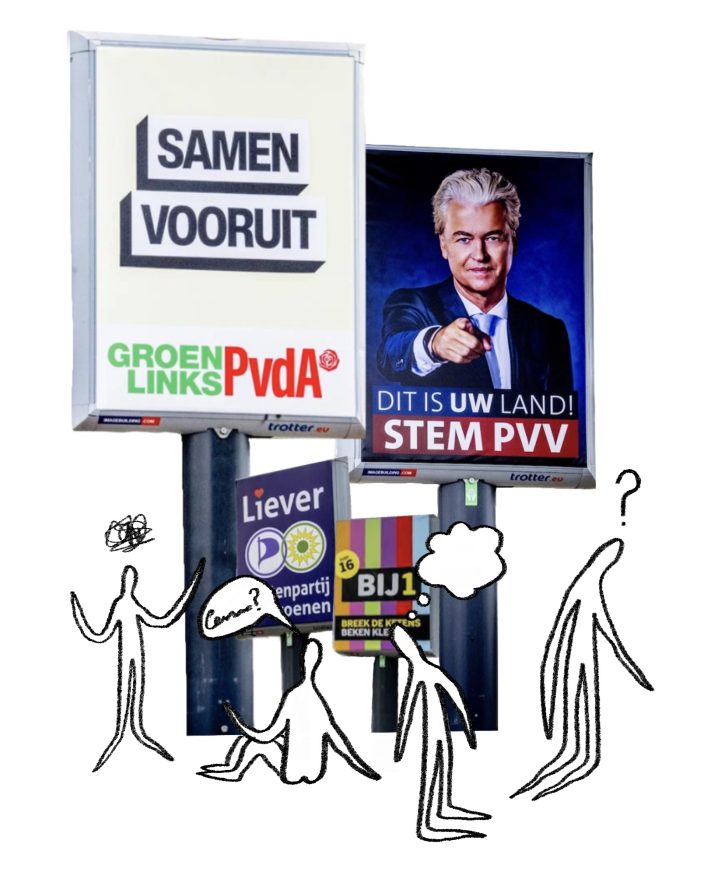 collage klein vragen internationale studenten politiek stemmen 2025_sonja schravesande