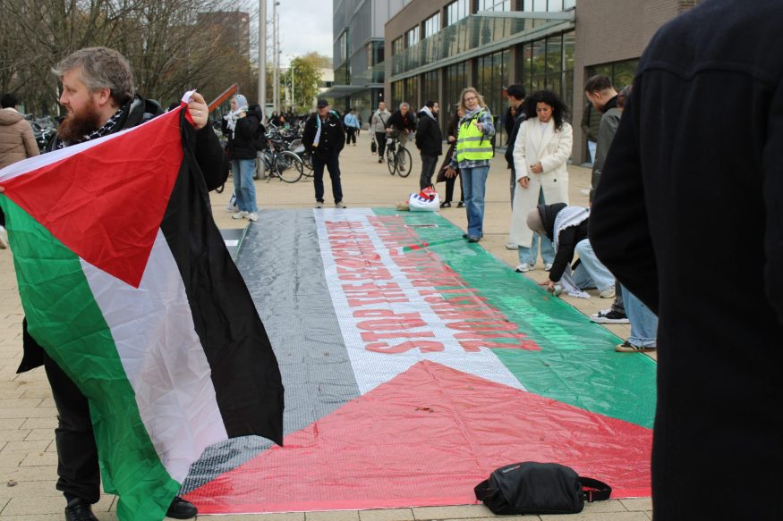 tegenprotest hoogleraar ontslag israel plaza spar Wieneke Gunneweg_1980