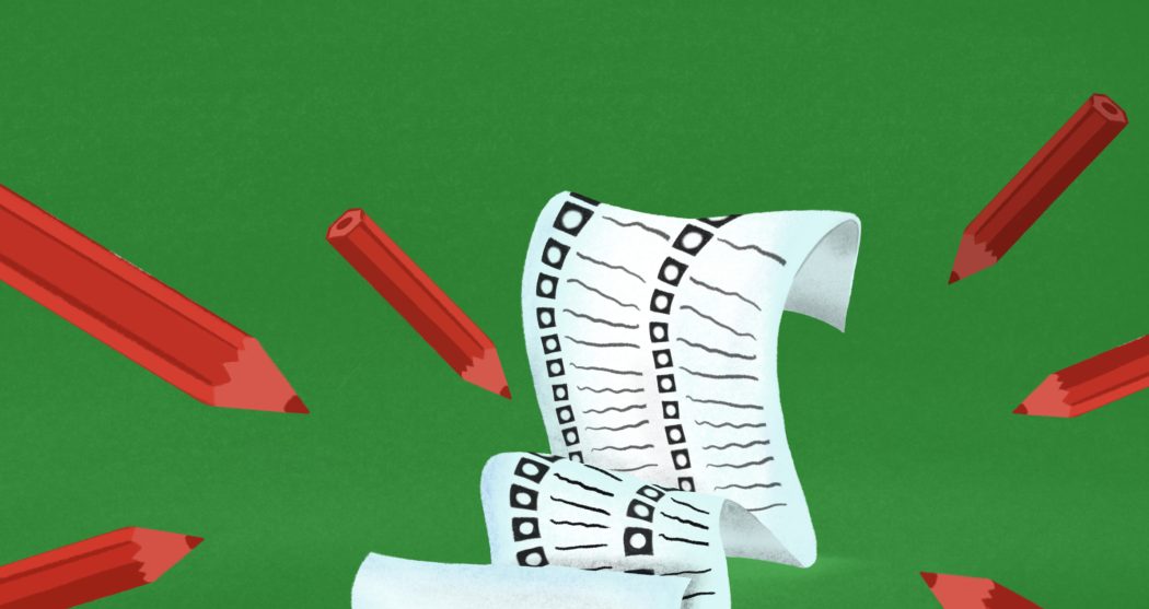 Stock illustratie verkiezing potlood groen verkiezingslijst stemmen_Bart Huijser