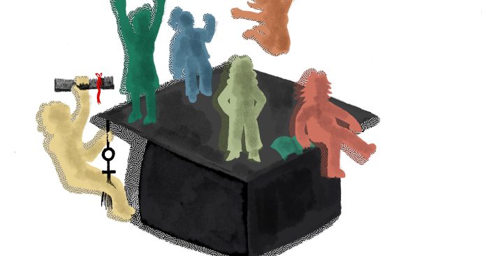 PhD promotie promovenda vrouwen women illustratie stock_Eva Gombar-Krishnan