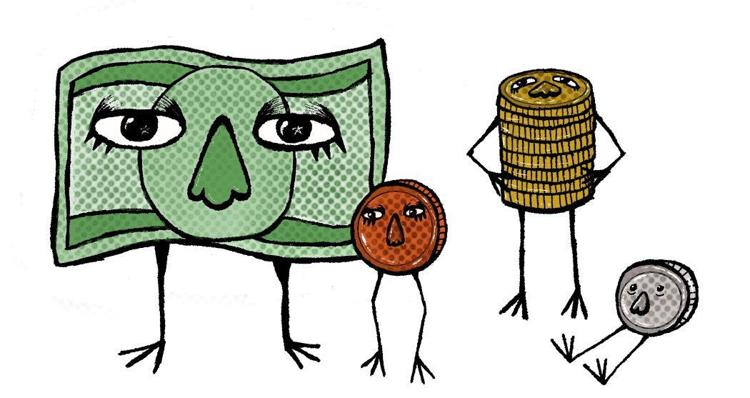 Geld money stock illu papiergeld munten_Eva Gombar-Krishnan