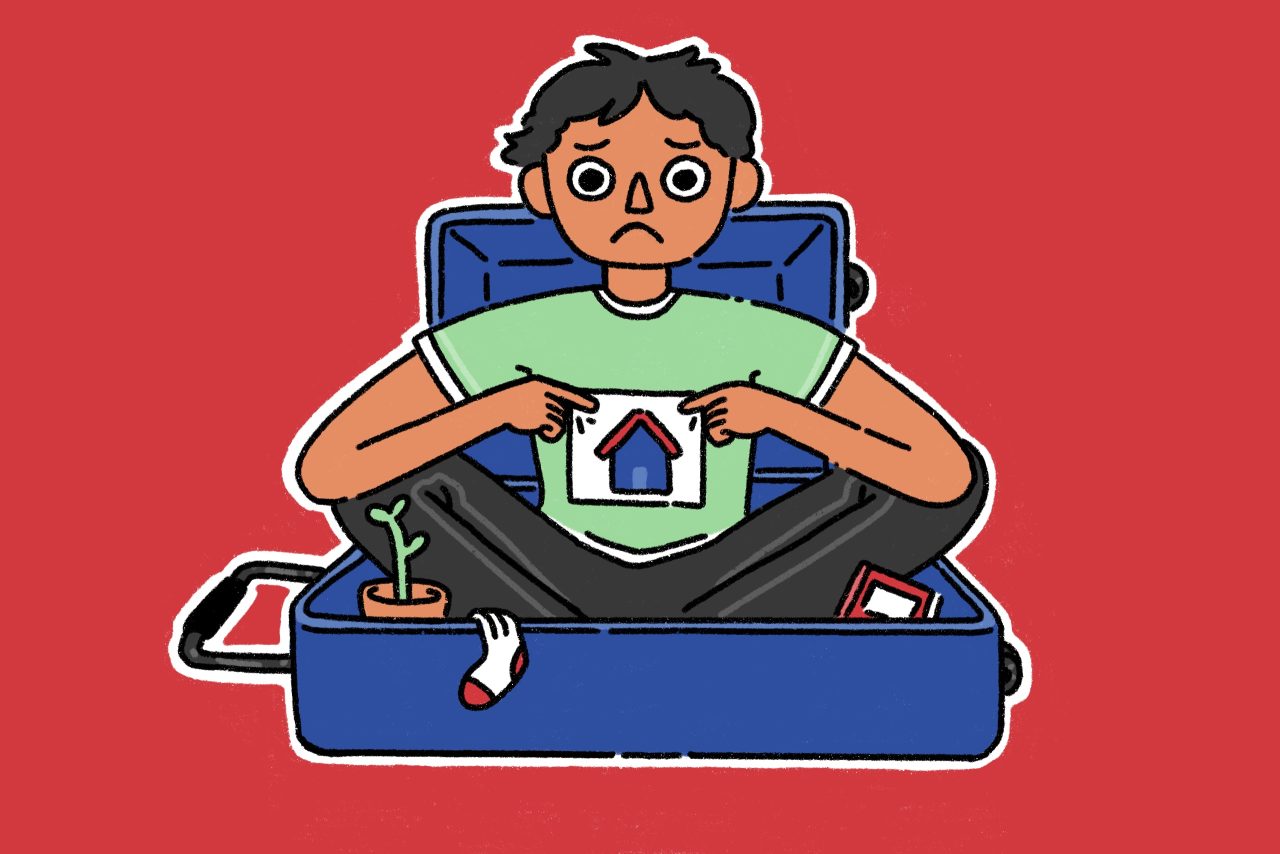 Housing-woningnood-studentenhuisvesting-homeless-koffer-stock-illu_Femke Legué