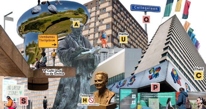 V2CollageSurvivalGuideCampusGebouwenErasmusTinbergenHatta_SonjaSchravesande