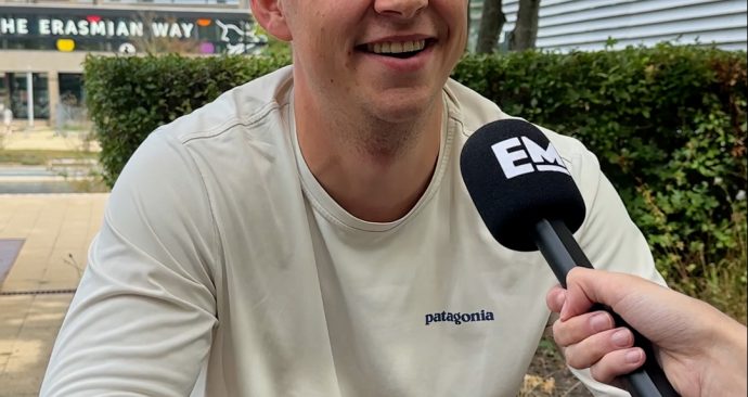 A student is being interviewed on budgeting